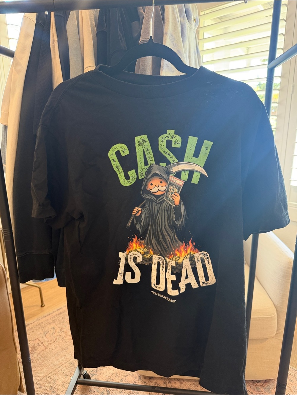 Cash Is Dead Graphic Short Sleeve Tee - Black